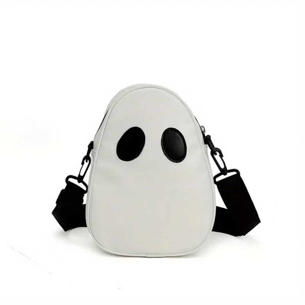 Cute, Emo, Kawaii, Spooky Ghost White Crossbody Purse
